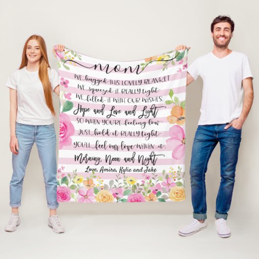 お母さんへのギフト、おばあちゃんギフト、カスタムフローラ フリースブランケット (インサイチュ)