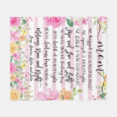 お母さんへのギフト、おばあちゃんギフト、カスタムフローラ フリースブランケット (正面(横))