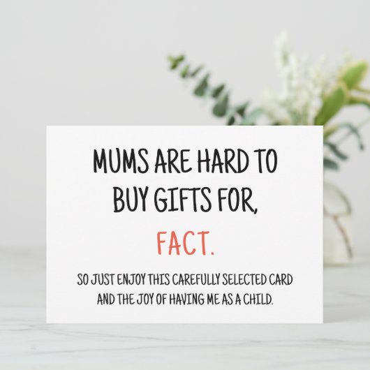 お母さんへのプレゼントに最適なユーモア溢れる誕生日カード 招待状 (スタンド正面)