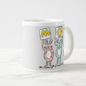 お母さんへのプレゼント ウサギのデザイン ジャンボコーヒーマグカップ (正面右)