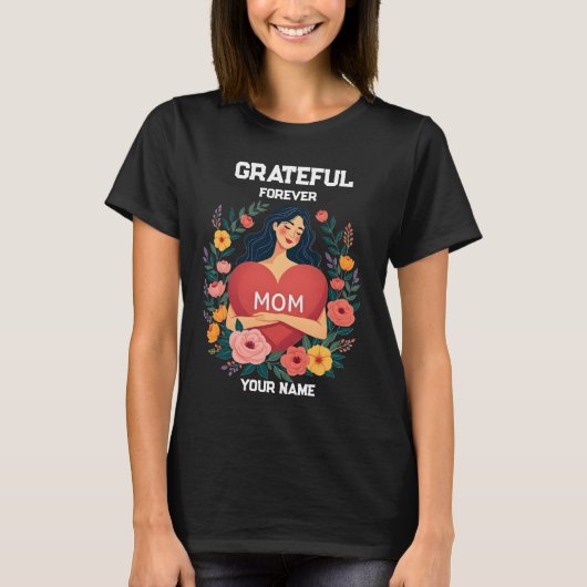 お母さんへのプレゼント | 名前入りカスタムデザイン Tシャツ (正面)