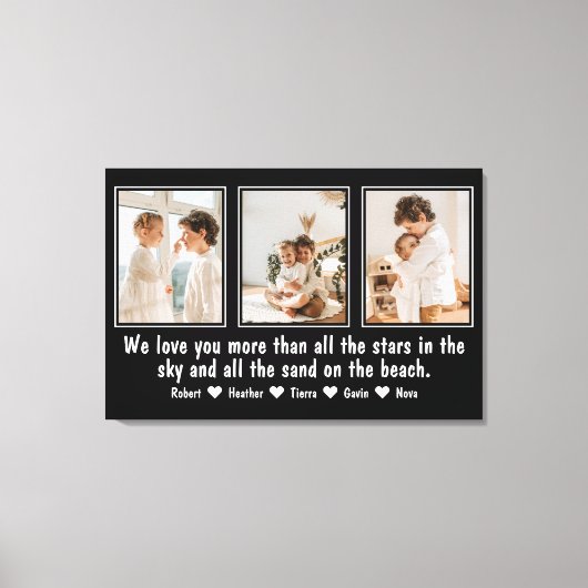 お母さんへの手紙またはパパパーソナライズされたの家族の写真 キャンバスプリント (正面)