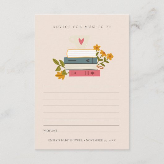 お母さんへの花束のアドバイスが満載の絵本の山 エンクロージャーカード (正面)