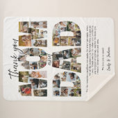 お母さんへの贈り物とパパ写真コラージュ家族写真 シェルパブランケット (正面(横))