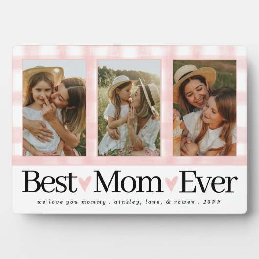 お母さんへの贈り物の日フォトマ最高のマ・ギンガム フォトプラーク (正面)