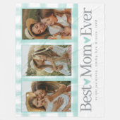 お母さんへの贈り物の日フォトマ最高のマ・ギンガム フリースブランケット (正面)