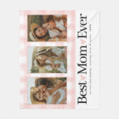 お母さんへの贈り物の日フォトマ最高のマ・ギンガム フリースブランケット (正面)