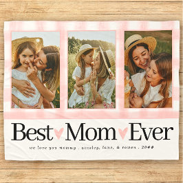 お母さんへの贈り物の日フォトマ最高のマ・ギンガム フリースブランケット