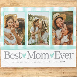 お母さんへの贈り物の日フォトマ最高のマ・ギンガム フリースブランケット