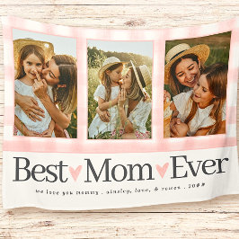 お母さんへの贈り物の日フォトマ最高のマ・ギンガム フリースブランケット