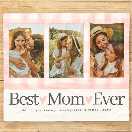 お母さんへの贈り物の日フォトマ最高のマ・ギンガム フリースブランケット