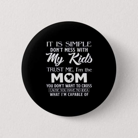 お母さんへの面白い母の日ギフト 女性向け シンプル 缶バッジ (正面)