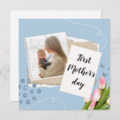 お母さんへ　はじめての母の日おめでとう　花の写真グリーティング シーズンカード (正面/裏面)