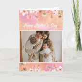 お母さんへ 明るい花のフォトコラージュ マザーズデイ カード (正面)