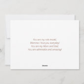 お母さんへ　母の日のお祝い　シングルマザーへ シーズンカード (裏面)