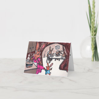 お母さんまたは祖母のためのバニーカード サンキューカード