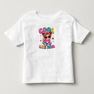 😎お母さんみたいでカワイイ♥サングラス ピンクパーカー ガール トドラーTシャツ