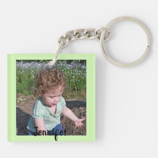 お母さんやおばあちゃんのために自分の2枚の写真ギフトを作成 キーホルダー (裏面)