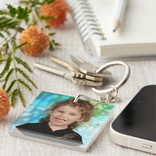 お母さんやおばあちゃんのためのキッズフォトキーチェーンギフト キーホルダー (正面右)