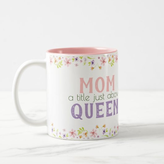 お母さんや春をテーマにした装飾の贈り物 ツートーンマグカップ (左)