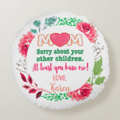 お母さんをカスタマイズして他の子供を気の毒に ラウンドクッション (裏面)