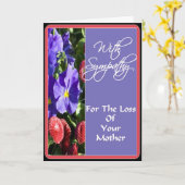 お母さんを失う悔やみや弔慰を持って カード (黄色い花)