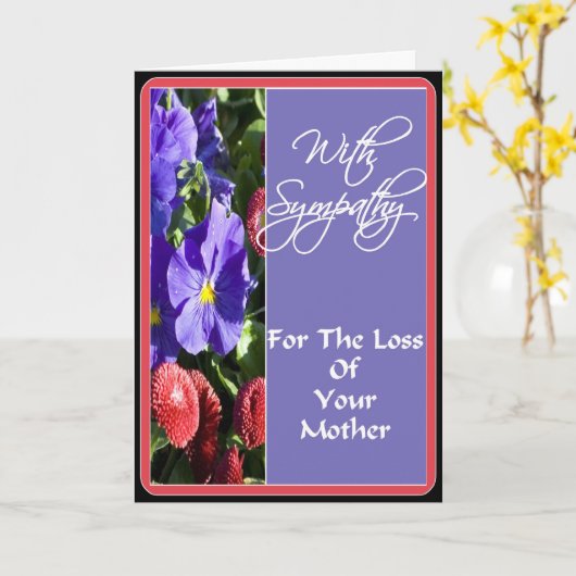 お母さんを失う悔やみや弔慰を持って カード (黄色い花)