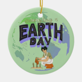 「お母さんを愛せよ、地球の日々」 セラミックオーナメント