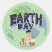 「お母さんを愛せよ、地球の日々」 ラウンドシール (正面)