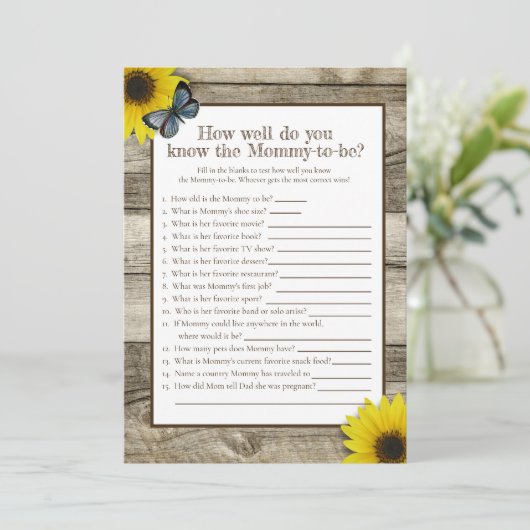 お母さんを知っているのは誰？ベイビーシャワー 招待状 (スタンド正面)