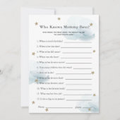 お母さんを知っている星と雲のシャワーゲームブルーカード 招待状 (正面)