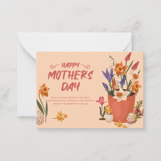 お母さんを祝う: 感謝の日 ノートカード (正面)