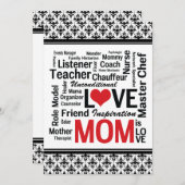 お母さんを祝おう! 母の日 / お母さんの誕生日 招待状 (正面/裏面)