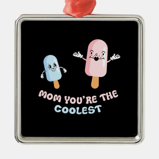 お母さんアイスクールククリーム メタルオーナメント (正面)