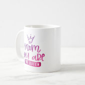 お母さんクイーンパープルピンクコーヒーマグ コーヒーマグカップ (正面左)