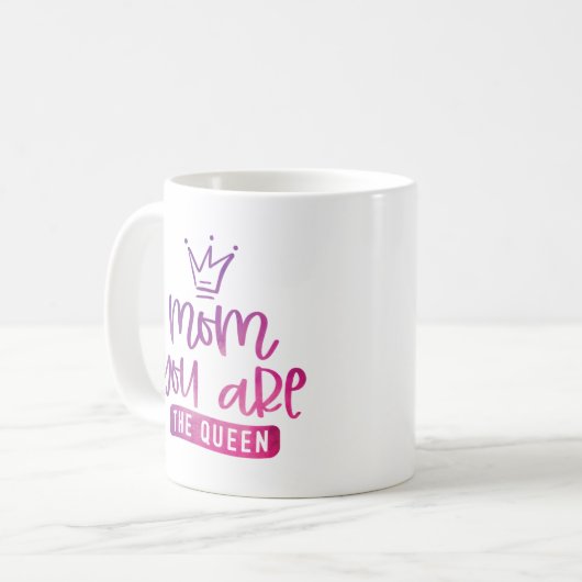 お母さんクイーンパープルピンクコーヒーマグ コーヒーマグカップ (正面左)