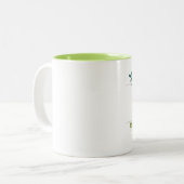 お母さんコーヒーマグと花 ツートーンマグカップ (正面左)