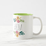 お母さんコーヒーマグと花 ツートーンマグカップ<br><div class="desc">ママに愛してるフローラのコーヒーマグかわいらしって言ってよ。このマグはパーソナライズされた文字を変える。ママ、ママ、ナナ、好きなものは何でも。また、マグカップの内側の色やマグカップのサイズやスタイルを変更することができる。</div>