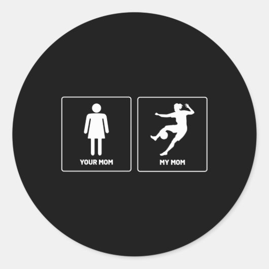 お母さんサッカーのゴールキーパー ラウンドシール (正面)