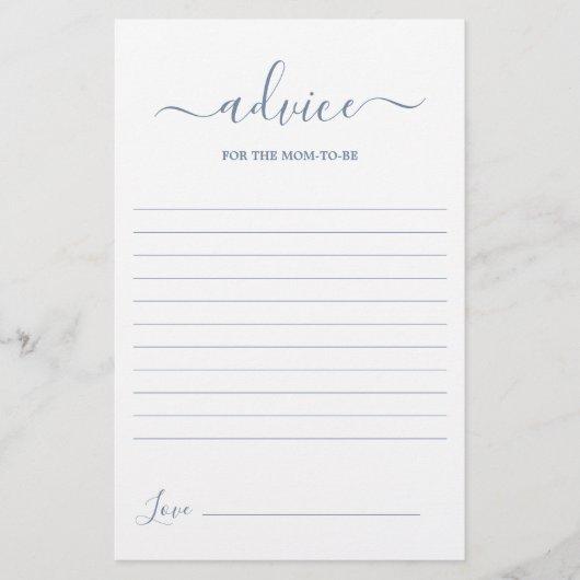 お母さんシンプルがカードになるほこりっぽい青いアドバイス (正面)