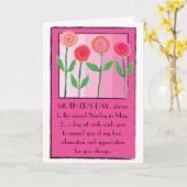 お母さんデイカードお願い! カード (黄色い花)