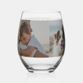 お母さんパーソナライズされたのフォトギャラリー ステムなしワイングラス (裏面)