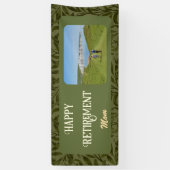 お母さんパーソナライズされたへの定年プレゼント緑 横断幕 (縦)