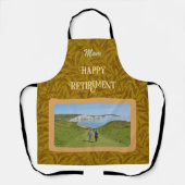 お母さんパーソナライズされたへの幸福な退職金イエロー エプロン (正面)