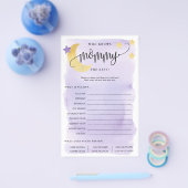 お母さんパープル紙ゲームカードを知っている月の上 チラシ (シングル)