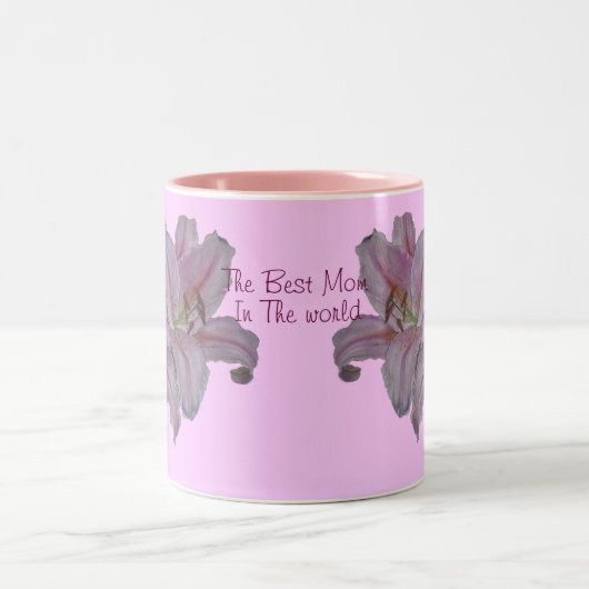 お母さんピンクのユリの花のためのフローラ ツートーンマグカップ (中央)