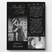 お母さんブラック写真結婚の形見 フォトプラーク (正面)