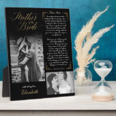 お母さんブラック写真結婚の形見 フォトプラーク (側面)