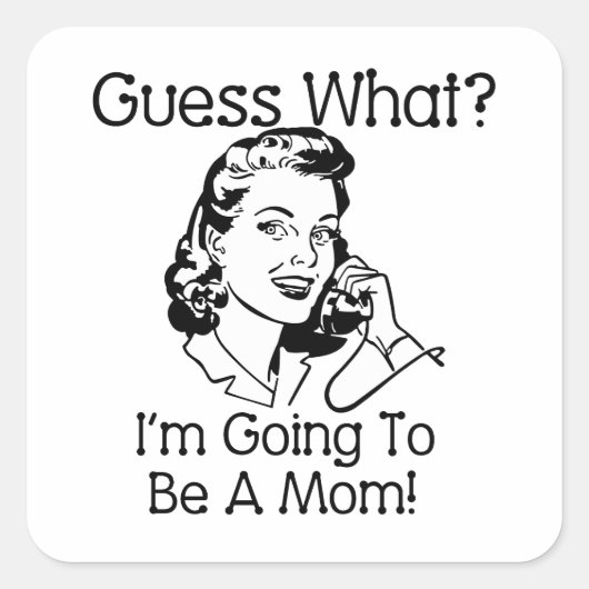 お母さんブラック スクエアシール (正面)