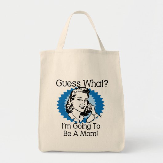 お母さんブルー トートバッグ (正面)